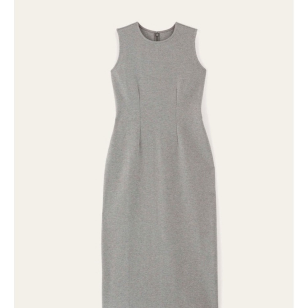 Everlane Womens Organic Cotton Modal Sleeveless Midi Sheath‎ Dress Grey Size M